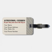 Militaire propaganda tegen  stijl Robot Bagagelabel (Achterkant horizontaal)