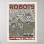 Militaire propaganda tegen  stijl Robot Poster (Voorkant)