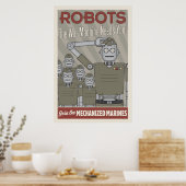 Militaire propaganda tegen  stijl Robot Poster (Keuken)