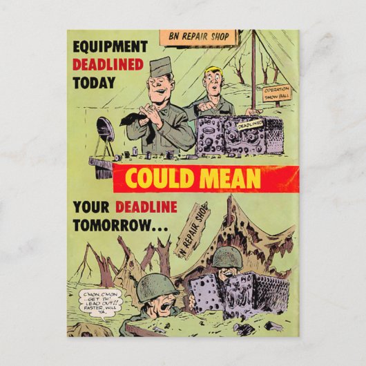 Militaire reparaties briefkaart (Voorkant)