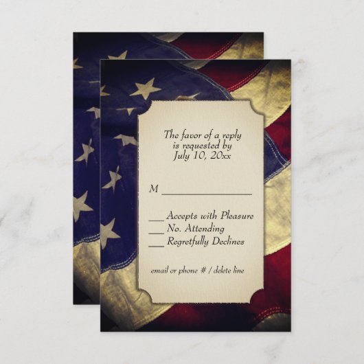 Militaire RSVP met menuopties (Voorkant / Achterkant)