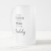 Militaire soldaat held papa vaders dag foto matglas bierpul (Voorkant links)