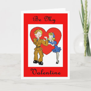 Militaire Soldaat & Meisje Valentijn Kaart
