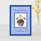 Militaire Soldaat Verjaardag Kaart (Gele Bloem)