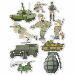 Militaire soldaten van het leger wapenen Clipart D Sticker