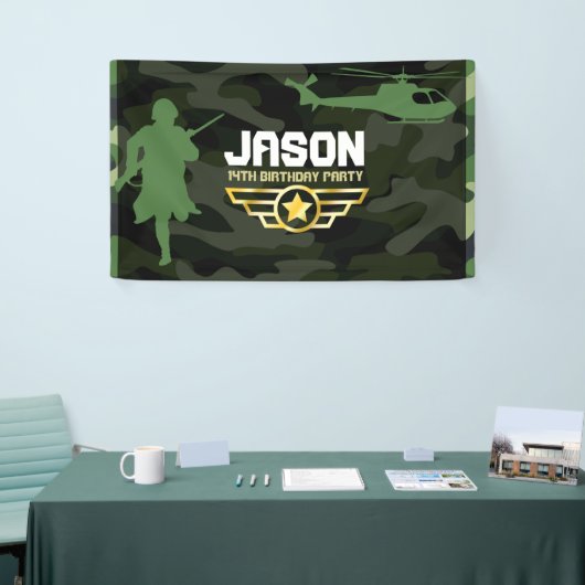 Militaire stijl partij achtergrond spandoek (Beurs)