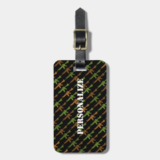 Militaire Stijl Pistool Camouflage GI Geweer Cool  Bagagelabel (Voorkant verticaal)