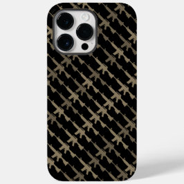 Militaire Stijl Pistool Camouflage GI Geweer Zwart Case-Mate iPhone 14 Pro Max Hoesje