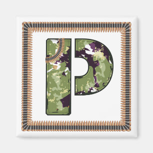 Militaire stijlbrief P Magneet