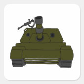 Militaire tank vierkante sticker (Voorkant)