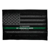 Militaire Thin Green Line American Flag Kussensloop (Voorkant)