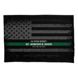 Militaire Thin Green Line American Flag  Kussensloop