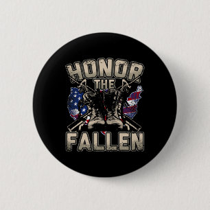 Militaire veteraan soldaat Amerikaanse vlag Trump Ronde Button 5,7 Cm