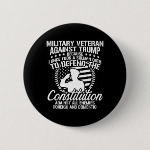Militaire veteranen tegen Trump 2020 Verkiezingen Ronde Button 5,7 Cm