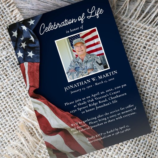 Militaire Viering van het Leven Foto's Vlag VS Kaart