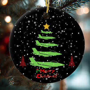 Militaire Vliegtuig Kerstboom WW2 Luchtvaart Keramisch Ornament