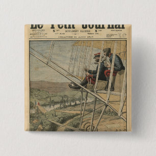 Militaire vliegtuigpassagiers aan de oostkant vierkante button 5,1 cm