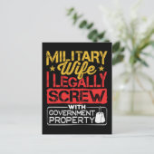 Militaire vrouw Funny Screw government Property Briefkaart (Staand voorkant)