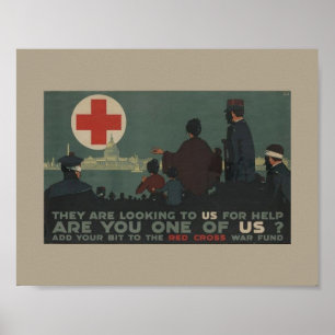 Militaire vrouwen Wereldoorlog 1 Rode Kruisoorlog Poster