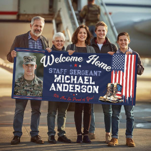 Militaire Welkom Thuis Amerikaanse Vlag Laarzen Aa Spandoek