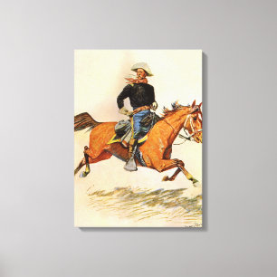  militairen, Cavalerie Officier Remington Canvas Afdruk