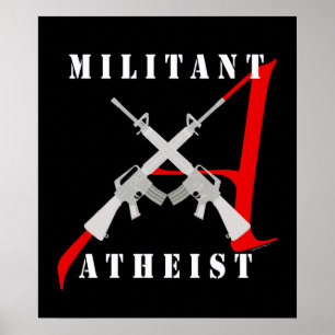 Militant Atheïst zwart poster