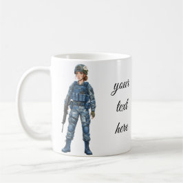 militar girl quote editable koffiemok