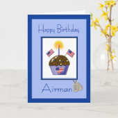 Military Airman Birthday Kaart (Gele Bloem)