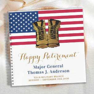 Military American Flag USA Boots Notitieboek