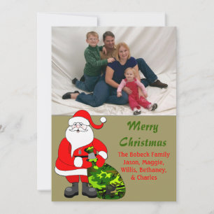 Military Family Christmas Photo Card Feestdagenkaart