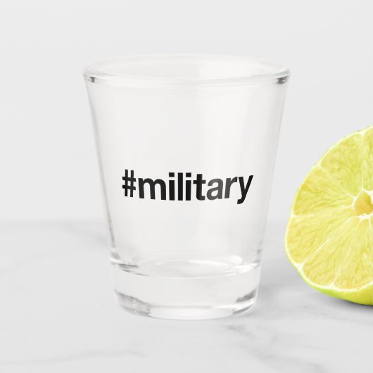 MILITARY Hashtag Shot Glas (Voorkant)