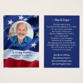 Military Memorial Prayer Kaart Stars & Stripes Ged (Voorkant /achterkant)