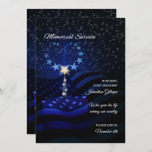 Military Memorial Service Invitation Candle Kaart