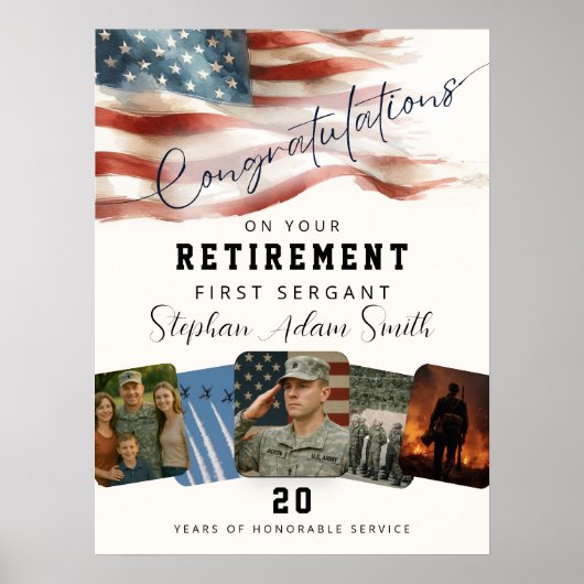 Military Retirement Congratulations Poster (Voorkant)