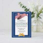 Military Retirement Invitation Flag Gold Crest (Debout devant)
