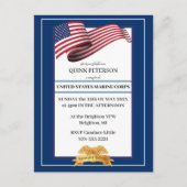 Military Retirement Invitation Flag Gold Crest (Devant)