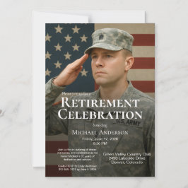 Military Retirement Invitation Magnetische Uitnodiging