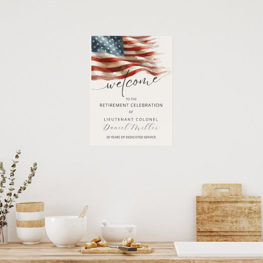 Military Retirement Welcome Poster | Editable (Cuisine)