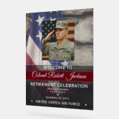 Military Retirement Welcome Sign Acryl Bord (Hoek)