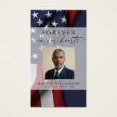 Military USA Flag Photo Cross Funeral Prayer Card (Devant)