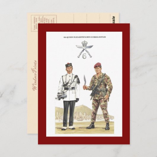 Militray Uniforms, Gurkha Rifiles Briefkaart (Voorkant / Achterkant)