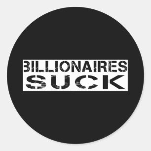 Miljardairs zuigen ronde sticker