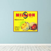 Miljoen dollar Apple Label - Walla Walla, WA Canvas Afdruk (Insitu (Houten vloer))