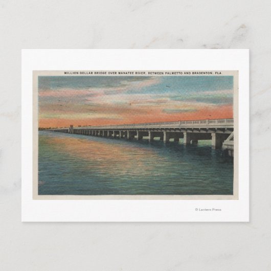 Miljoen Dollar Bridge over de rivier de Manatee, Briefkaart (Voorkant)