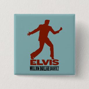 Miljoen dollar Kwartet Elvis Vierkante Button 5,1 Cm