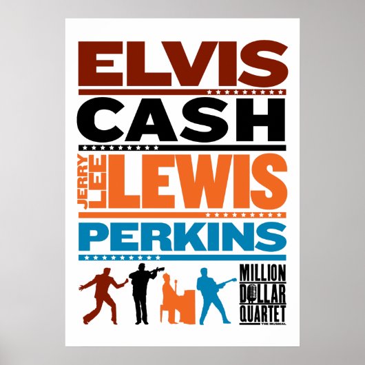 Miljoen Dollar Quartet Names Poster (Voorkant)