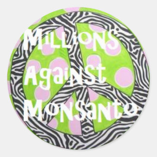 Miljoenen tegen monsanto-stickers ronde sticker