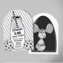 Milk and Cookie Mouse Sweet First Birthday Kaart