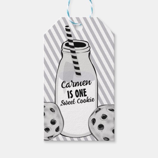Milk and Cookie Sweet One First Birthday Cadeaulabel (Voorkant)