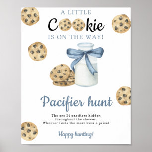 Milk Baby shower Pacifier hunt spel Poster